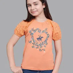 Beverly Hills Polo Club Kids Coral Printed Top-image-82
