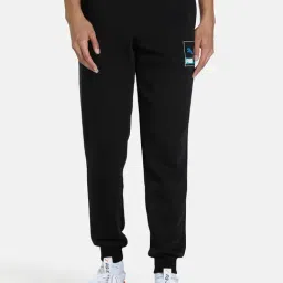 Puma Black Cotton Regular Fit Logo Printed Joggers-picture-29