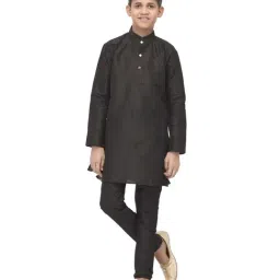 Benstoke Kids Black Regular Fit Full Sleeves Kurta Set-picture-13