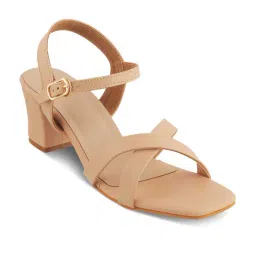 Tresmode Women's Beige Ankle Strap Sandals-picture-35