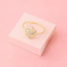 Mia by Tanishq 9k (375) Diamond Yellow Gold Ring for Women-picture-25