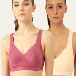 Lady Lyka Multicolor Non Wired Padded Sports Bra (Pack of 2) image 1