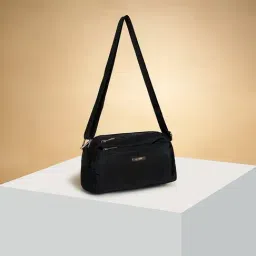 Forever Glam by Pantaloons Black Solid Medium Sling Handbag-picture-34