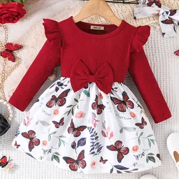 INCLUD Girls Conversational Printed Fit & Flare Dress image 1