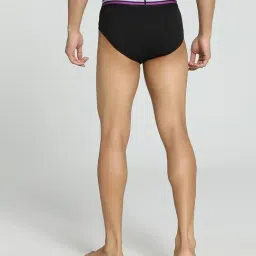 Puma Black & Dark Grey Heather Cotton Regular Fit Briefs - Pack Of 2 image 2