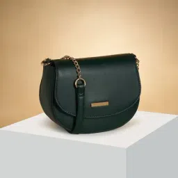 Forever Glam by Pantaloons Forest green Solid Medium Sling Handbag-image-82