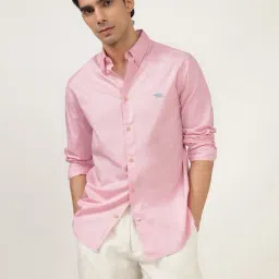 Andamen Pink Regular Fit Solid Casual Shirt-picture-21