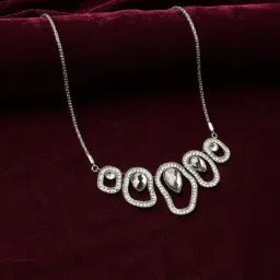 Sohi Women's Midnight Moonbeam Collar Necklace - Chalice Silver-picture-26