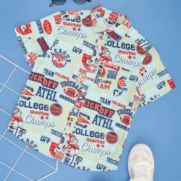 Pantaloons Junior Kids Brook Green Cotton Printed Shirts-picture-33