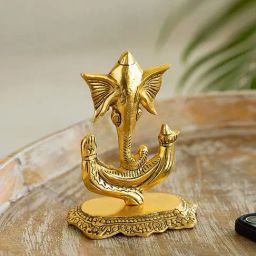 ExclusiveLane Golden Aluminium Ganapati Decorative Idol-picture-37