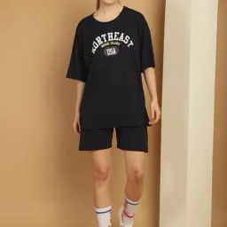 Vimal Jonney Black Cotton Printed T-Shirt & Shorts Set-picture-32