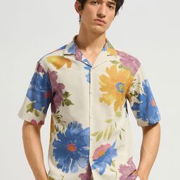 MISCHIEF MONKEY Men Classic Floral Printed Casual Shirt-picture-3