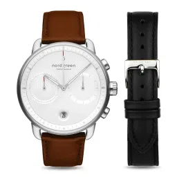 Nordgreen PI42SIXXLEBRLEBL Pioneer-Bundle Unisex Analog Watch with Strap Set Combo image 1
