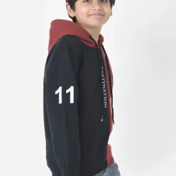 Crimsoune Club Kids Red & Black Color Block Full Sleeves Sweatshirt image 4