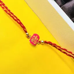 Arte jewels 925 Red,yellow rakhi, has Ganesha charm details,-picture-12