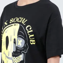 Bene Kleed Black Cotton Graphic Print Oversized T-Shirt image 5