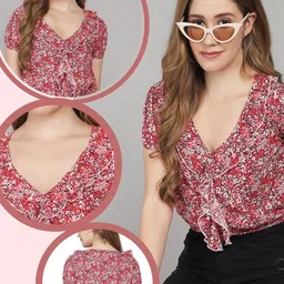 ADDYVERO Print Blouson Crop Top image 2