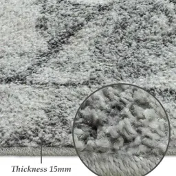 OBSESSIONS Grey Abstract Polyester Machine Made Carpet 5x7 Feet image 3