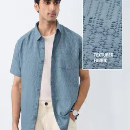 The Souled Store Blue Cotton Solid Regular Fit Shirt-picture-32