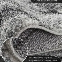 OBSESSIONS Grey Abstract Polyester Machine Made Carpet 5x7 Feet image 4