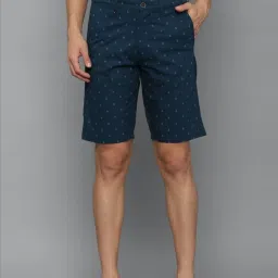 Louis Philippe Sport Navy Cotton Slim Fit Printed Shorts image 1