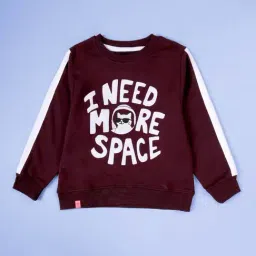 Kiddopanti Girls Wine Printed Sweatshirt-picture-48