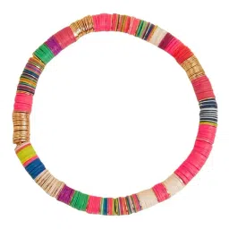 Accessorize London Women's Neon Disc Stretch Bracelet image 2