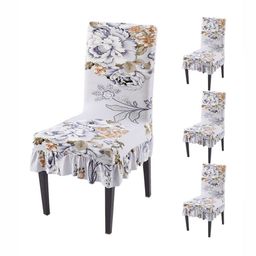 HOKIPO Set Of 4 Grey Printed Chair Covers-picture-23