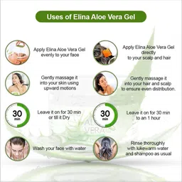 elina Set Of 2 Aloe Vera Gel For Skin & Hair - 200 g Each image 2