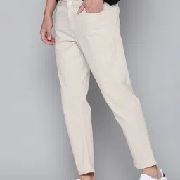 Mast & Harbour Men Beige Carrot Fit Stretchable Jeans image 1