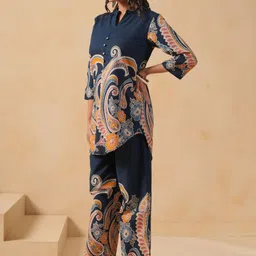 SAVI Printed Pure Cotton Top & Trousers Co-Ords image 5