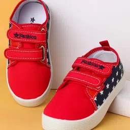 Cute Walk by Babyhug Velcro Closure Casual Shoes with Star Print - Red-picture-22