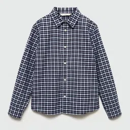 Mango Kids Boys Pure Cotton Gingham Checked Casual Shirt-picture-26