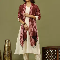 Sangria Women Solid Kurta with Trousers & Dupatta-image-97