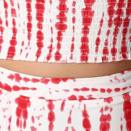 Forever 21 White & Red Tie - Dye Crop Top With Skirt image 4