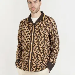 GANT Brown & Beige Printed Regular Fit Shirt-image-20
