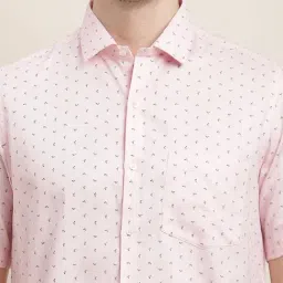 Turtle Light Pink Cotton Regular Fit Printed Shirt image 5