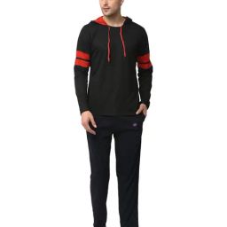 Vimal Jonney Black & Navy T-Shirt & Trackpants-image-33