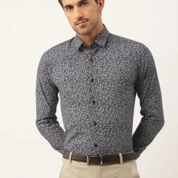 Sojanya Navy Cotton Regular Fit Printed Shirt-picture-32