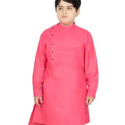 SG Yuvraj Kids Peach Cotton Kurta-picture-27