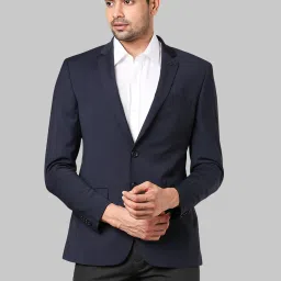 Raymond Blue Textured Notched Lapel Blazer image 1