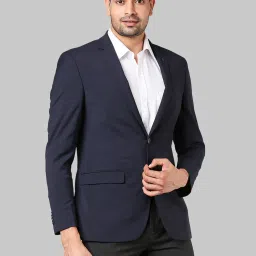Raymond Blue Textured Notched Lapel Blazer image 3