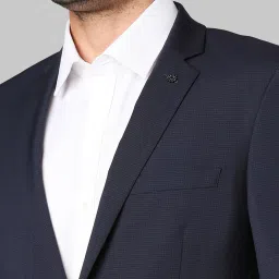 Raymond Blue Textured Notched Lapel Blazer image 4