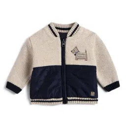 Chicco Boys Dark Blue Regular Fit Color Block Print Cardigan-image-19