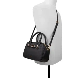 Aldo VALEDELDARR Womens Black Satchel Bag With Detachable Strap image 4