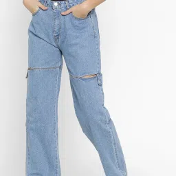 FOREVER 21 WOMEN HIGH WAIST STRAIGHT FIT REGULAR LENGTH JEANS image 1