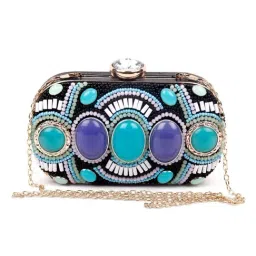 Odette Black Embellished Clutch image 2
