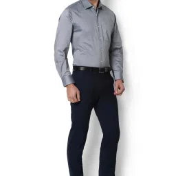 Van Heusen Grey Regular Fit Textured Cotton Shirt image 3