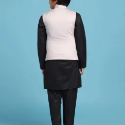 TAHVO Kids Pink & Black Cotton Printed Kurta Set image 2