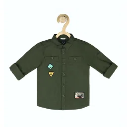 Allen Solly Junior Green Cotton Graphic Full Sleeves Shirt image 1